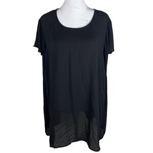 Torrid Georgette Dolman Flutter Short Sleeve Black Blouse Plus Size 3X NWT